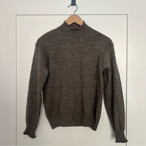 Alexa Chung for AG Sweater Womens Size Small Brown Knit Mock Neck 100% Wool